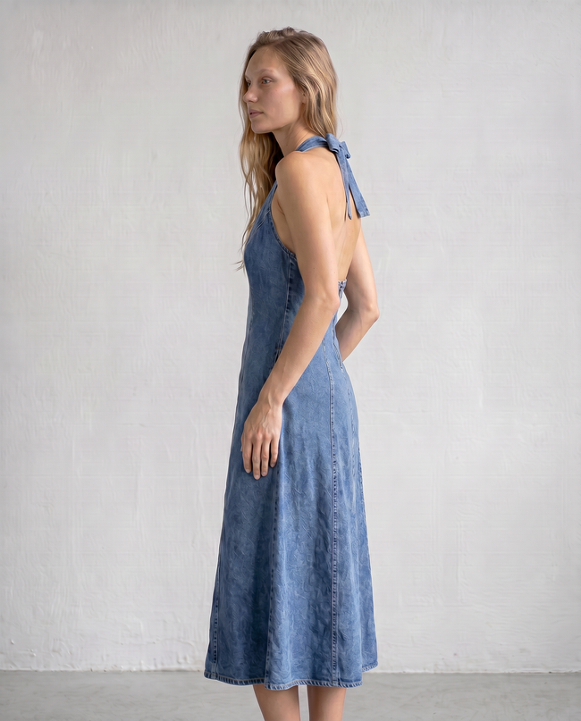 Marguerite Halter Midi Dress