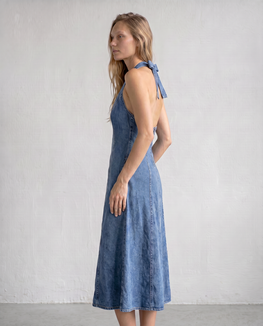 Marguerite Halter Midi Dress
