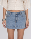 Classic Cut Denim Mini Skirt