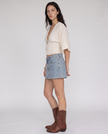 Classic Cut Denim Mini Skirt