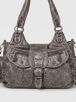 Lula Multi-Pocket Buckle Shoulder Bag