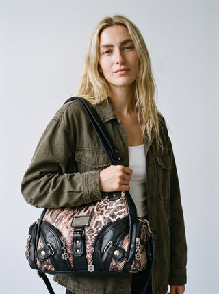 Leila Studded Zip Shoulder Bag