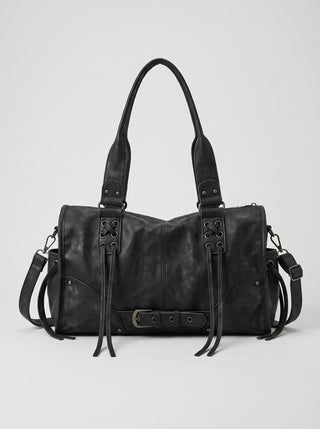 Lila Fringe Buckle Shoulder Bag
