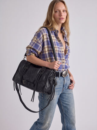 Lila Fringe Buckle Shoulder Bag