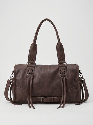 Lila Fringe Buckle Shoulder Bag