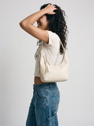 Hallie Leather Crescent Shoulder Bag