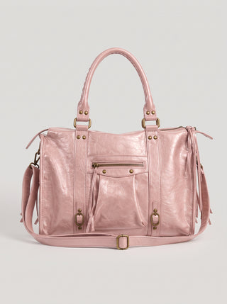 Ember Tassel Zip Leather Satchel