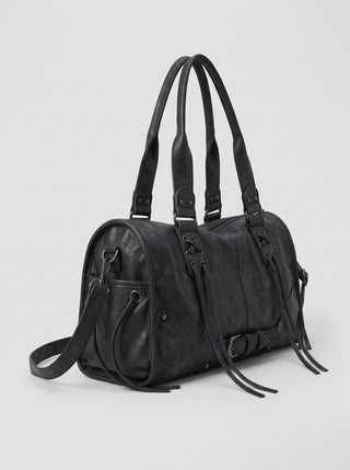 Lila Fringe Buckle Shoulder Bag