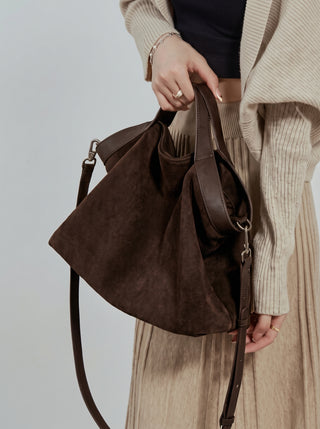 Marlo Suede Buckle Tote