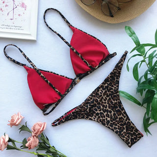 Wild Thing Leopard Print Triangle Bikini Set