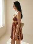 Paisley Print Halter Mini Dress