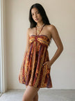 Paisley Print Halter Mini Dress