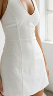Women's elegant fitted halter backless A-line short dress