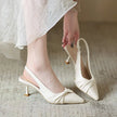 Knot Your Average Twist Bow Slingback Kitten Heels