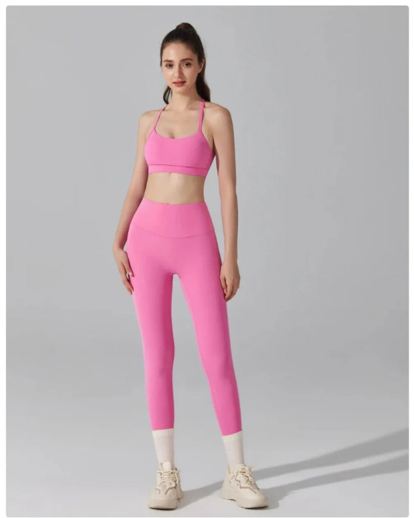 No Days Off Strappy Sports Bra & High Waist Leggings Set
