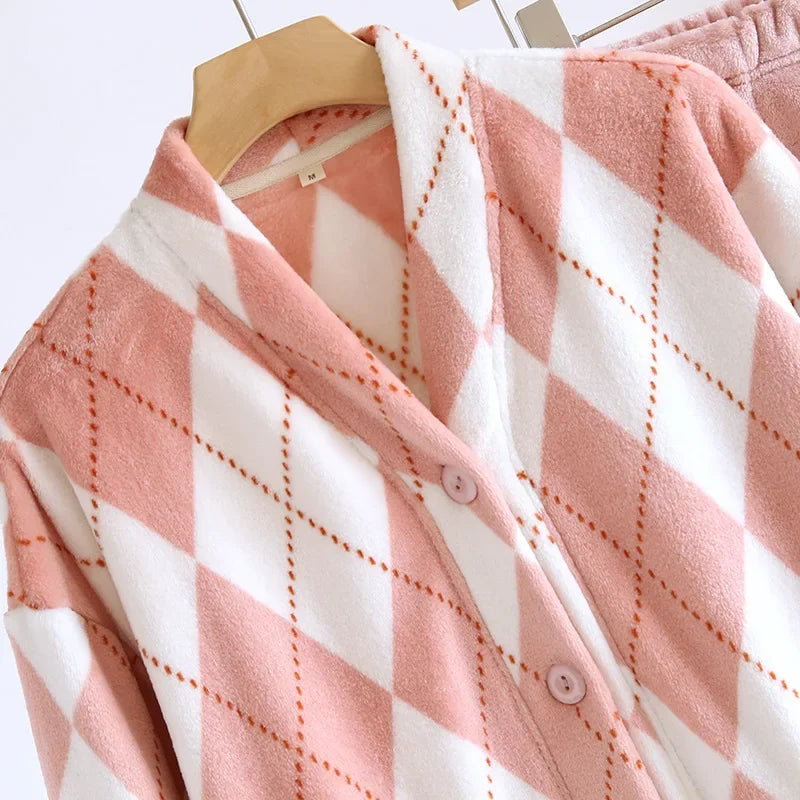 Cozy Chess Club Argyle Flannel Pajama Set