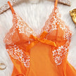Fancy In Bloom Contrast Lace Babydoll & Thong Set