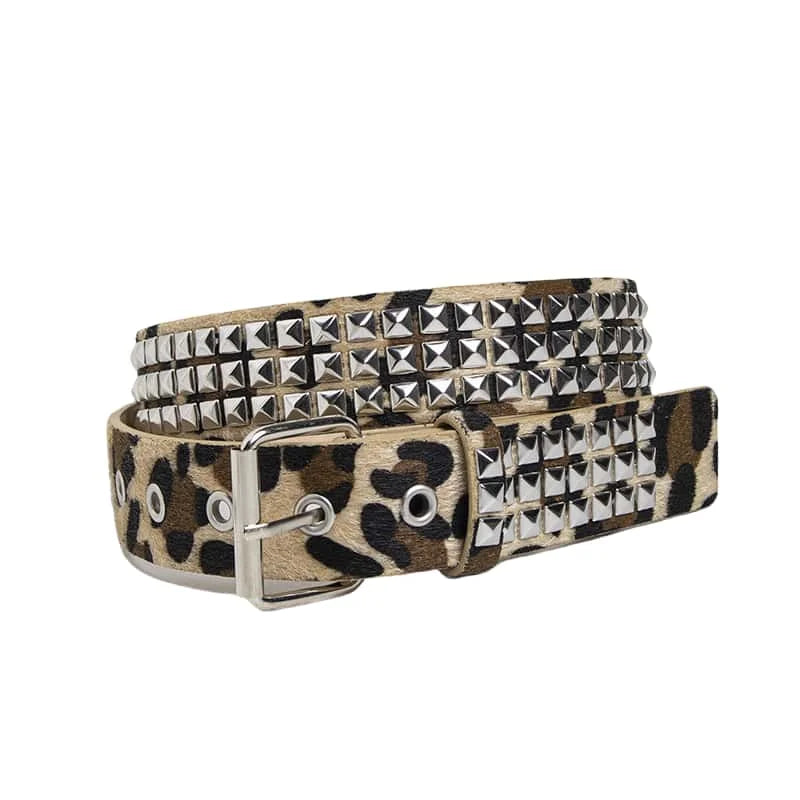 Studded Leopard Punk Belt
