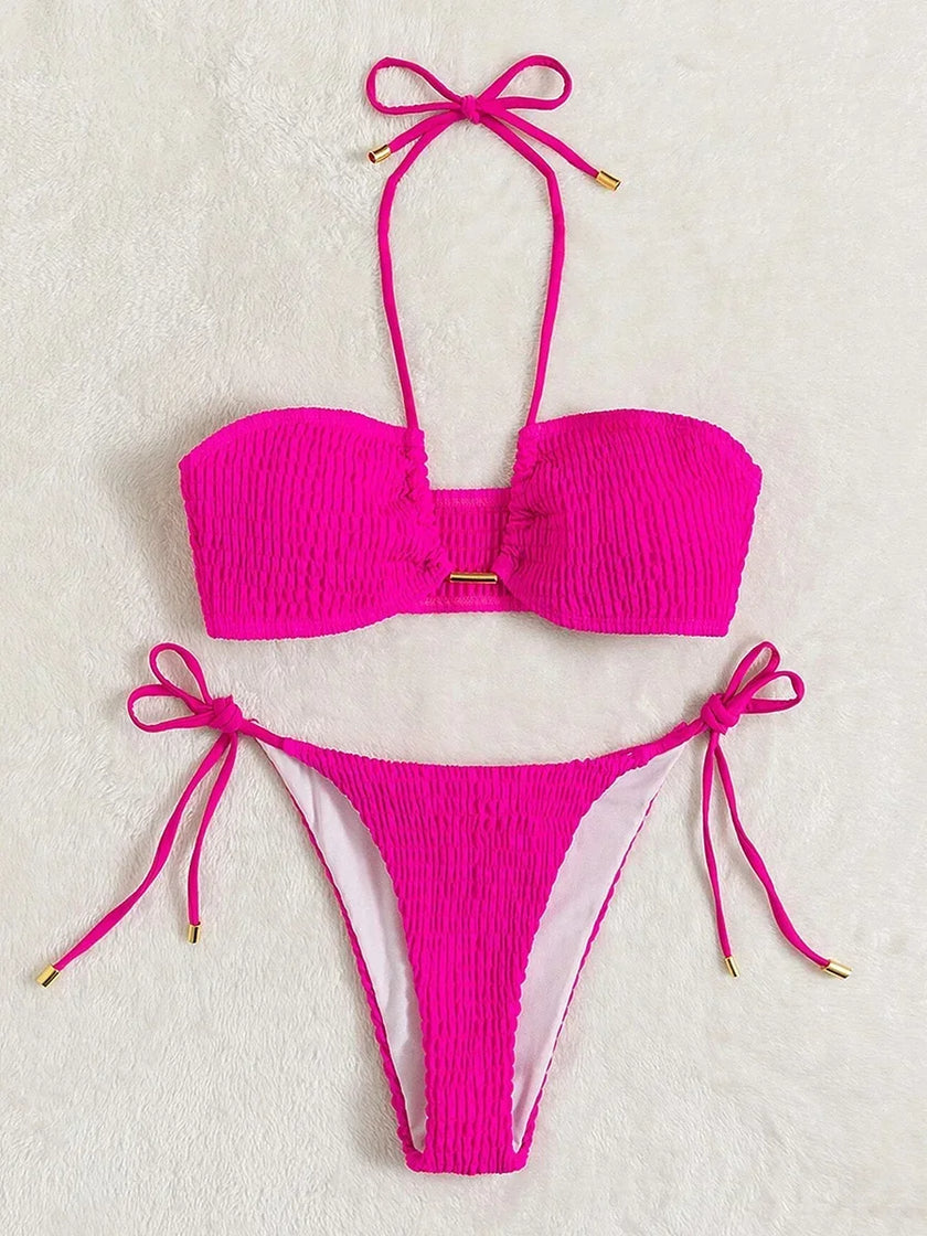 Crush Smocked Bikini Set
