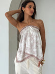 Porcelain Scarf Halter Top