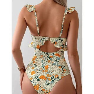 Garden Party Ruffle Cut-Out One Piece Swimsuit