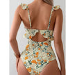 Garden Party Ruffle Cut-Out One Piece Swimsuit