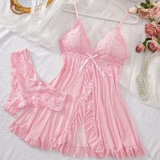 Dreamy Ruffle Babydoll & Lace Panty Set