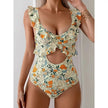 Garden Party Ruffle Cut-Out One Piece Swimsuit