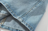 Asymmetrical Low Rise Denim Mini Skirt