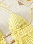 Shell Yeah Textured Halter Cut-Out One Piece Swimsuit