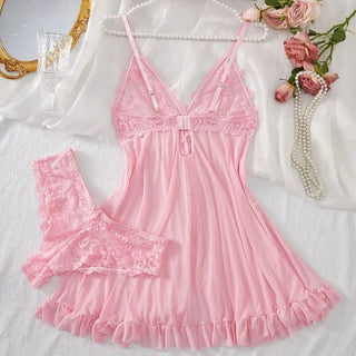 Dreamy Ruffle Babydoll & Lace Panty Set