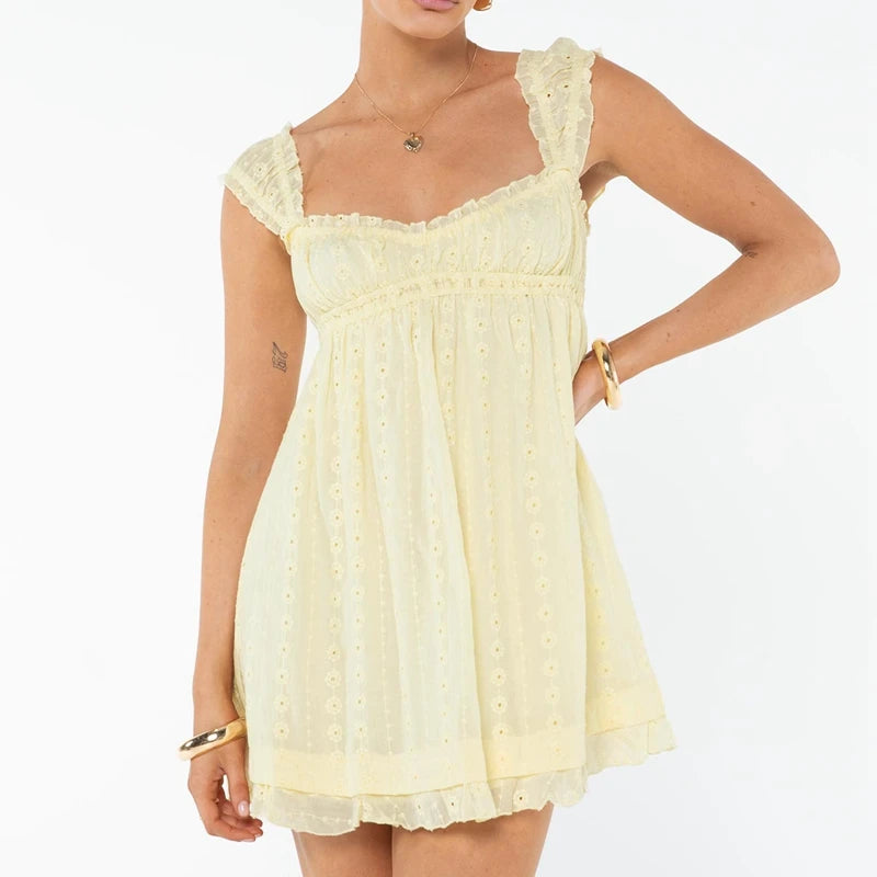 Romantic Eyelet Mini Dress