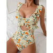 Garden Party Ruffle Cut-Out One Piece Swimsuit