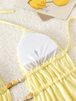 Shell Yeah Textured Halter Cut-Out One Piece Swimsuit