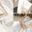 Morning Ritual Lace Trim Satin 4-Piece Pajama Set
