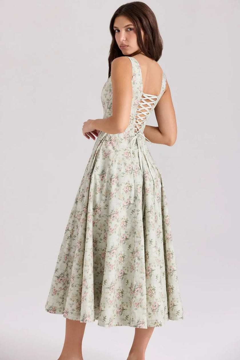 Elegant Corset Midi Dress