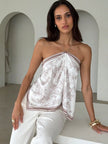 Porcelain Scarf Halter Top