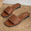 Woven Into Your Heart Square Toe Flat Slides