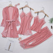 Velvet Season Lace Trim 4-Piece Pajama Set