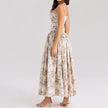 Floral Bow Corset Midi Dress