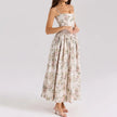 Floral Bow Corset Midi Dress