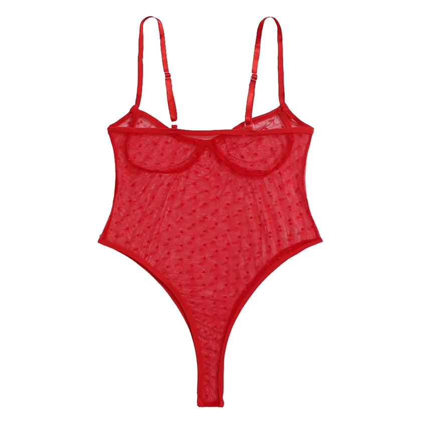 Love Language Sheer Heart Mesh Bodysuit
