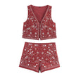 Embroidered Mirror Detail Two Piece Set