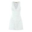 Eyelet Lace Button Front Mini Dress