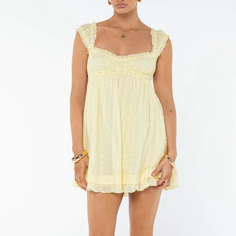 Romantic Eyelet Mini Dress