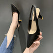 Sharp Instincts Pointed Toe Slingback Block Heels