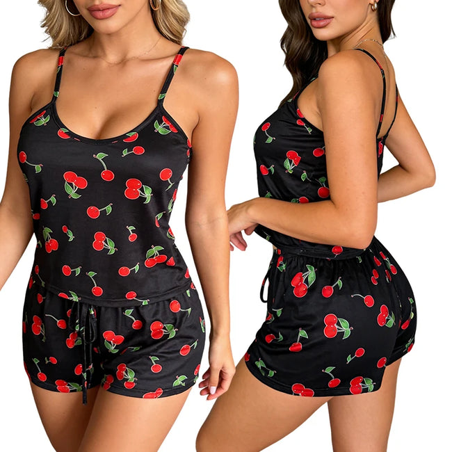 Pick Me Up Printed Crop Cami & Shorts Lounge Set