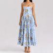 Floral Bow Corset Midi Dress