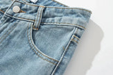 Asymmetrical Low Rise Denim Mini Skirt
