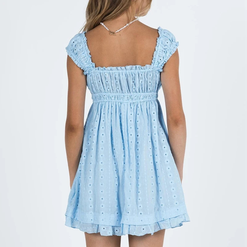 Romantic Eyelet Mini Dress